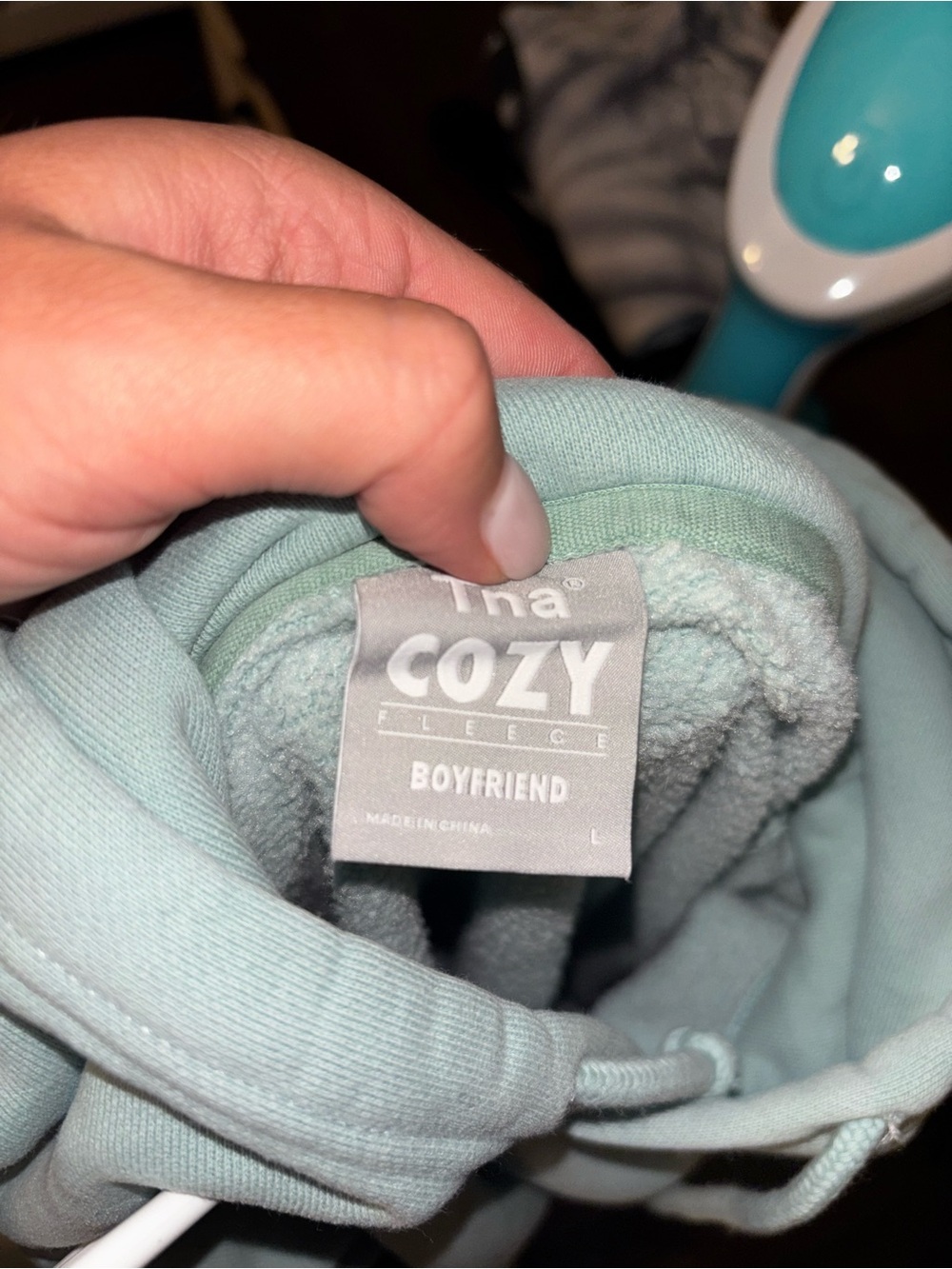 Fleece Boyfriend Kids Bottoms in Light Aqua